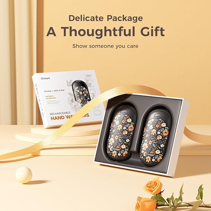 OCOOPA Magnetic Hand Warmers Rechargeable 2 Pack, UL Safety Heat 100-126°F, 3-Settings, Pocket-Sized, Max. 8 Hrs Long Lasting,Great for Raynauds, Golf, Hunting, Camping, Gifts for Men Women, UT3 Lite