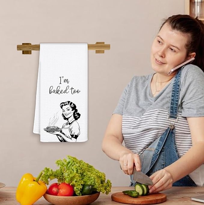 Funny Baking Kitchen Towels, Tea Towels for Baking, Gifts for Bakers Women Decorative Dish Towel for Kitchen Decor, Gifts for Baking Lovers, 16x24 Inch