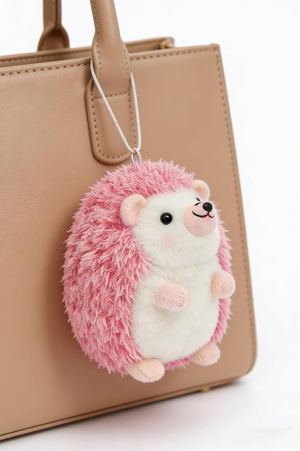 Cute Hedgehog Plush Keychain Bag Pendant, 3.93 x 3.93 Inches, Adult Accessory
