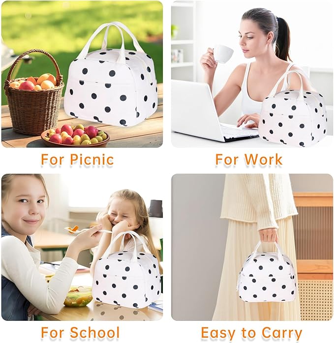 Lunch Bag for Women Men Girl,Large Cute Corduroy Lunch Tote Bags - Reusable Insulated Lunch Box for women with Handle, Leakproof WaterProof Design for Office, School, Work,Picnic.