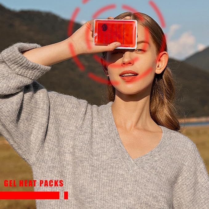 Reusable Snap Heat Pack, Hand Warmers Boil Click Heat Pocket Hand Warmer, Pouch Gel Hand Warmers for Camping for Outdoor, Indoor, Working, Studying, Camping, Warm Gifts