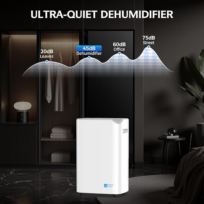3000 Sq.Ft Wi-Fi Dehumidifiers for Home, 34 Pints Energy Star Certified Smart Dehumidifier for Basement, Bedroom, Bathroom, with Drain Hose, 3 Modes,24H Timer,Auto Defrost, Child Lock