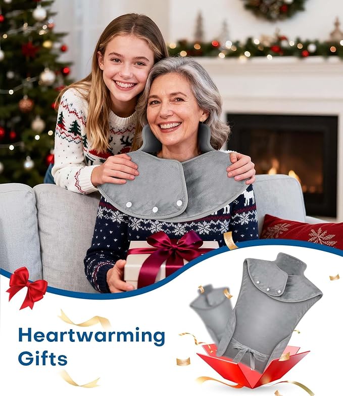 Heating Pad for Back Pain Relief, 22”x 37” Large Electric Heat Pad for Neck, Shoulders & Back, 6 Heat Settings & 4 Auto Shut-Off Timers, ETL Certified, Gifts for Women Men Mom Dad (Gray)