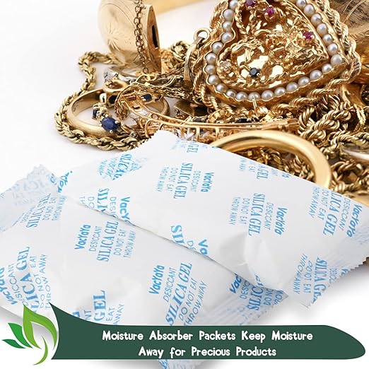 VacYaYa 20 Gram(50Packs) Food Grade Moisture Absorbers Silica Gel Packs Desiccant for Storage,Food Safe Dessicant Silica Gel Packets for Moisture Storage Control