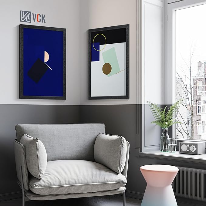 VCK 20x30 Poster Frames Black Set of 6, Wide Border Wood Picture Frame, Multi-Directional Display Family Photos, Office Prints, Studio/Gallery Art, Woodgrain Series, Wall Hanging