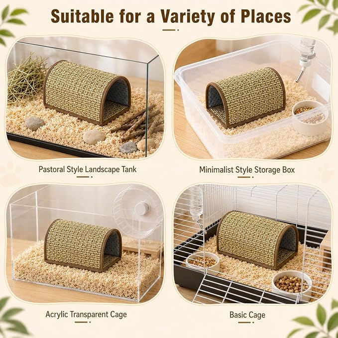 Summer Mat Guinea Pig Hideout – Cool Small Animal Bed with Hamster Bed Tunnel Design, Washable House Cage Accessories for Hamster, Chinchillas, Mice, Hedgehogs, Ferrets, Rats