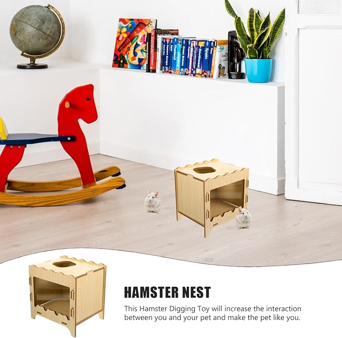 Abaodam Hamster Mining House Comfortable Digging Box for Small Pets Multi Lightweight Design Durable Scratch Resistant Material Hideout for Hamsters Hedgehogs and Guinea