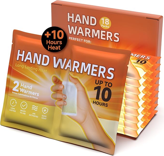 YOSHENNMO Hand Warmers Disposable - Up to 10 Hours of Heat, Super Long Lasting Air Activated Warmers, Quick & Easy Activation, Portable Odor, Free Warmth for Hands