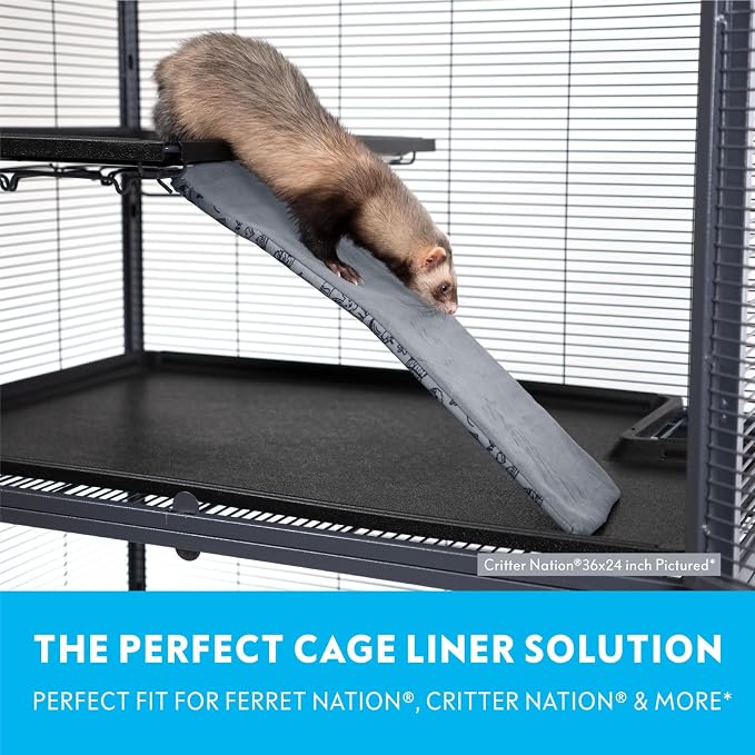 Paw Inspired Fitted Fleece Ramp Cover for Critter Nation Cage, Gray | Ladder Liner for Ferret Nation/Critter Nation Cage, For Ferrets, Rats, Chinchillas, Hedgehogs, Small Animals, Pets