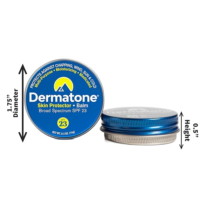 Dermatone Skin Protector Balm | Classic Tin 2-Pack Stocking Stuffer | All Year Long Skin Protection | Moisturizing | Heals & Repairs | SPF23 | Ski Balm | Advanced Skin Therapy, 0.5 oz