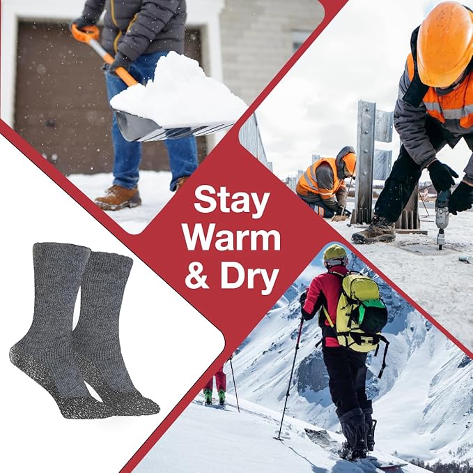 35° BELOW Thermal Insulated 1 or 3 Pk Socks for Men and Women, Designed with Soft Aluminized Loops to Keep Feet Warm and Cozy