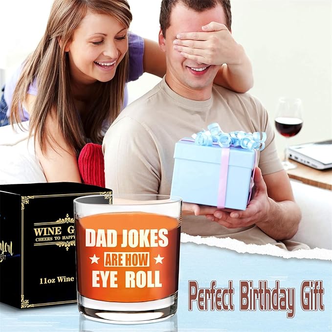 Funny Dad Whisky Glass Birthday Gifts for Dads from Daughters Dad Jokes 11Oz Whisky Glass Christmas Fathers Day Presents for Dads Who Wants Nothing from Sons