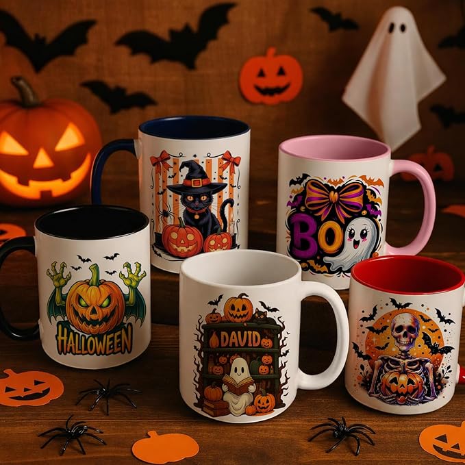 Custom Coffee Mug with Logo Text Photo Personalized Ceramic Mug 11oz Coffee Mug, Customized Gift for Men & Women Birthday Wedding Anniversary Halloween Christmas