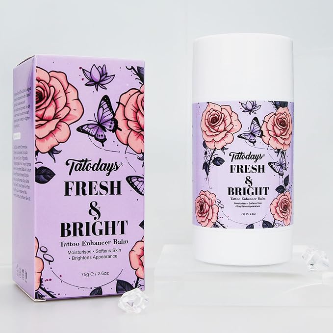 Tattoo Aftercare Healing Balm and Cream, Colour Brightening Organic Moisturiser for New and Old Tattoos, 75g for women