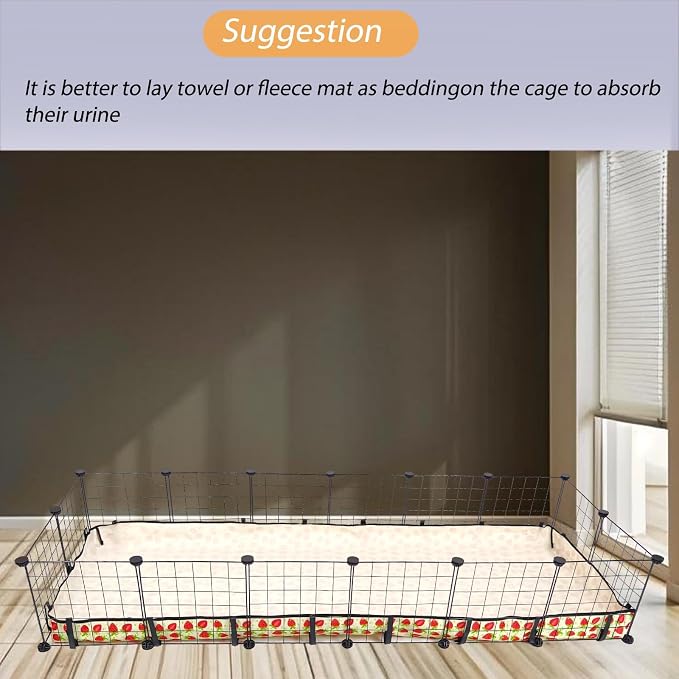Guinea Pig Cage Liner,Washable Waterproof Oxford Cloth Cage Liners for Small Animals,Hamster Chinchilla Hedgehog Rabbit and Other Small Animals Not Include Cage(24x70 inches)