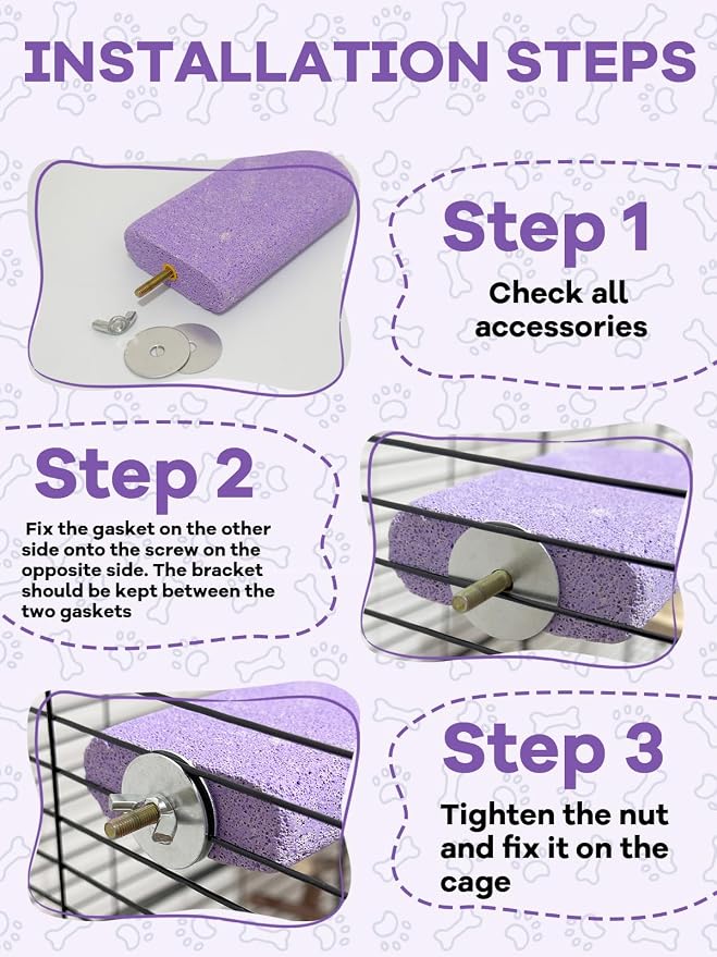 Chinchilla Lava Ledges Rat Climbing Platform 4 Pack Pumice Ledge Shelf Pet Chewing Grinding Toys Small Animals Cage Accessories for Totoro Squirrel Guinea Pig Hamster Purple