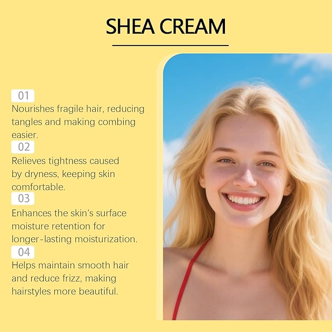 Pure Organic Shea And Butter Raw Cream, Unrefined Whipped Shea Butter to Make Lotion for Hair & Body, Long-Lasting Hydration for All Skin, 8 OZ