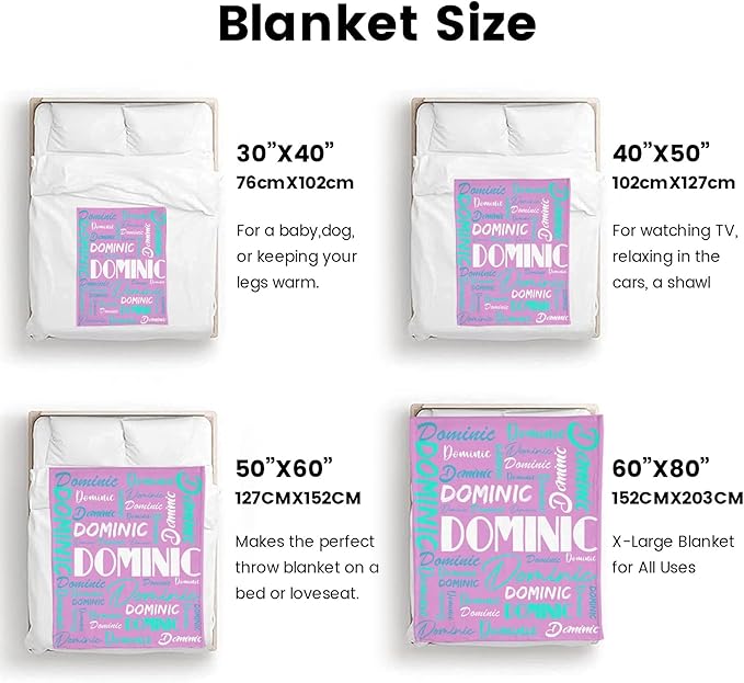 Dr.TOUGH Personalized Name Blanket Personalized Blanket for Adult Kids Flannel Customized Personalized Blankets and Throws