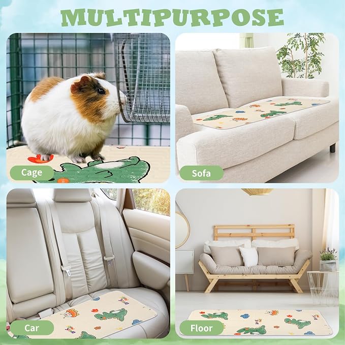 UPINS 2Piece Guinea Pig Pee Pads,47 X24 Inches Guinea Pig Cage Liner | Reusable Guinea Pig Mat, for Small Animals Hamster Rabbit Squirrel