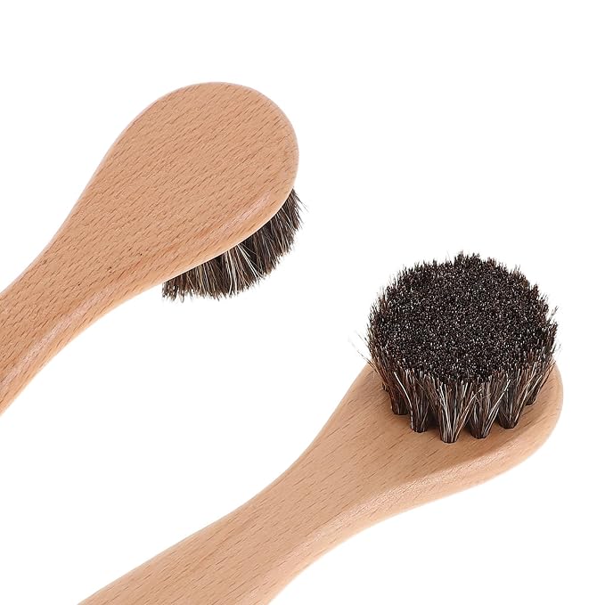 2Pcs Small Pet Grooming Brush with Soft Natural Bristle and Beech Wood Handle, 4-Inch Massaging Bath Brush for Hamsters, Guinea Pigs, Rabbits, and Ferrets
