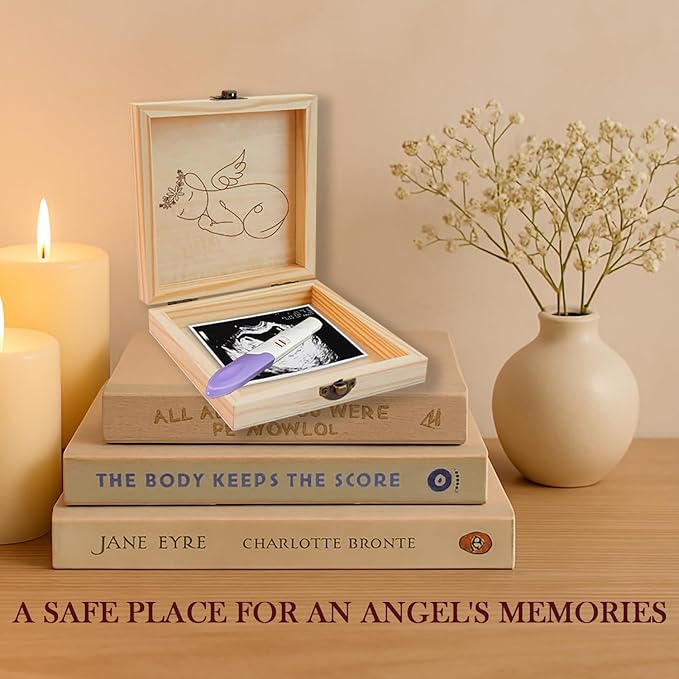 Miscarriage Memory Box, A Heartfelt Sympathy Gift for Mothers Loss of Baby, Premium Wooden Keepsake Box, Remembrance Gifts Miscarriages, Infant Loss Memorial for Moms and Dads