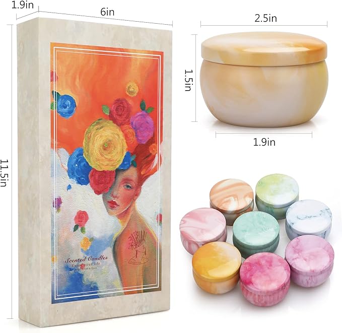 8 Pack Scented Soy Wax Candles for Home, Aromatherapy Candle Gift Set for Women, Candles with 8 Floral & Fruity Scents – Perfect Christmas & Holiday Gift, Stocking Stuffer & Cozy Home Décor