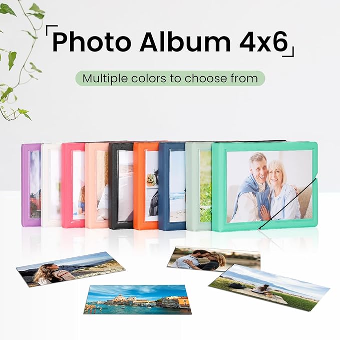 Lifting Small Photo Album 4x6 Holds 40 Photos with Customizable Cover,Mini Leather Picture Album Book for Wedding,Family,Baby Memories (Pink)