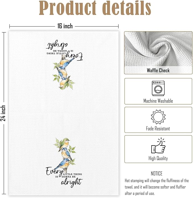 Bird Gifts Kitchen Towels, Christian Friendship Birds Gifts for Lovers Women, Christian Birds Birder Dish Towels for Kitchen,Friendship Bird Bathroom Hand Towels Decorative Set of 4 Dish Cloths