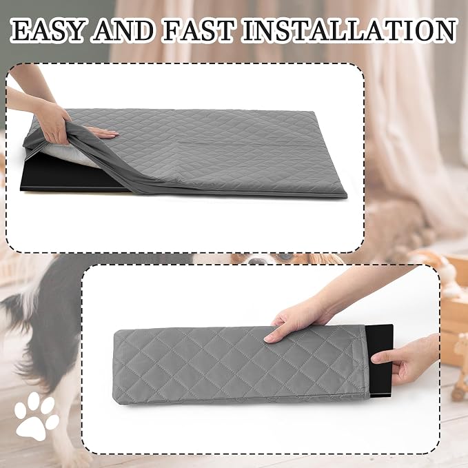 Beeveer 7 Pcs Ferret Cage Liner Washable Ferret Pads Bedding Cage Accessories Kit for Small Animals Hamster Rats Chinchillas Hedgehogs Guinea,Stain-Resistant Material (Double Unit Set,Grey)
