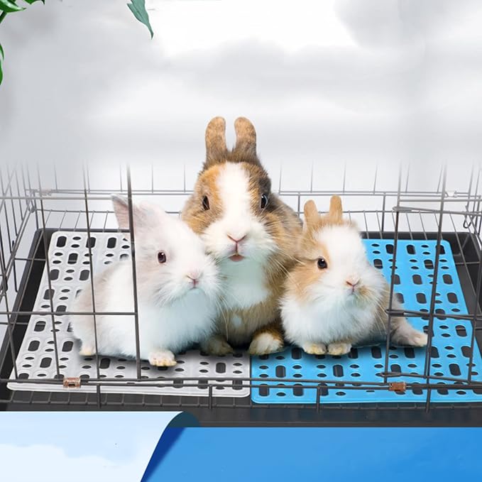 Lyellfe 12 Pack Plastic Rabbit Cage Mat with Snap Joint | Durable Rabbit Floor Mat, Foot Resting Pads for Pet Cats Dogs Bunny, Assorted Colors