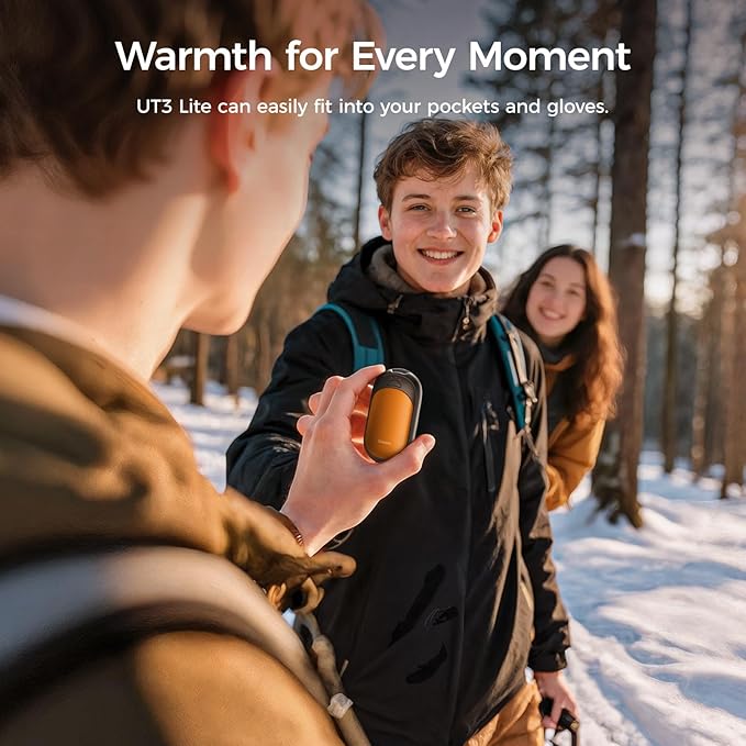 OCOOPA Magnetic Hand Warmers Rechargeable 2 Pack, UL Safety Heat 100-126°F, 3-Settings, Pocket-Sized, Max. 8 Hrs Long Lasting,Great for Raynauds, Golf, Hunting, Camping, Gifts for Men Women, UT3 Lite