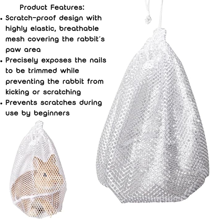 Rabbit Bathing Bag, Bunny Grooming Hammock, Breathable Mesh Anti Scratch Adjustable Grooming Bag for Guinea Pigs, Ferrets, Squirrel, Chinchilla, Kitten, Puppy and Other Small Animals