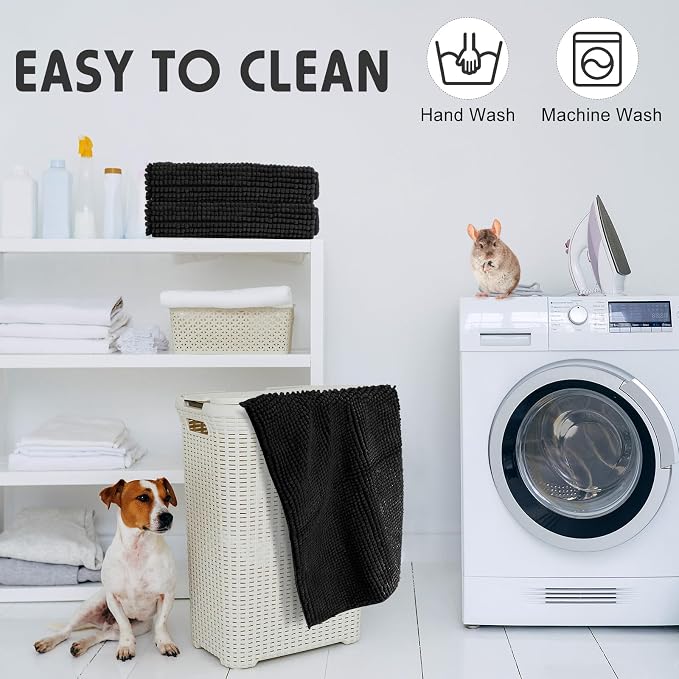Amylove 4 Pcs Guinea Pig Cage Liner 16 x 24 Inch Washable Chenille Pee Pads Pet Dog Cat Bedding Training Mat Reusable for Small Animals Puppy Bunny Hamster Chinchilla