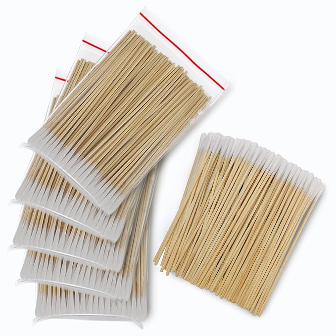 500 Count Long Cotton Swabs - 6 Inch Bamboo Cotton Swabs - Biodegradable Tips Applicators for Cleaning, Makeup, Pets Care (In Storage Case)