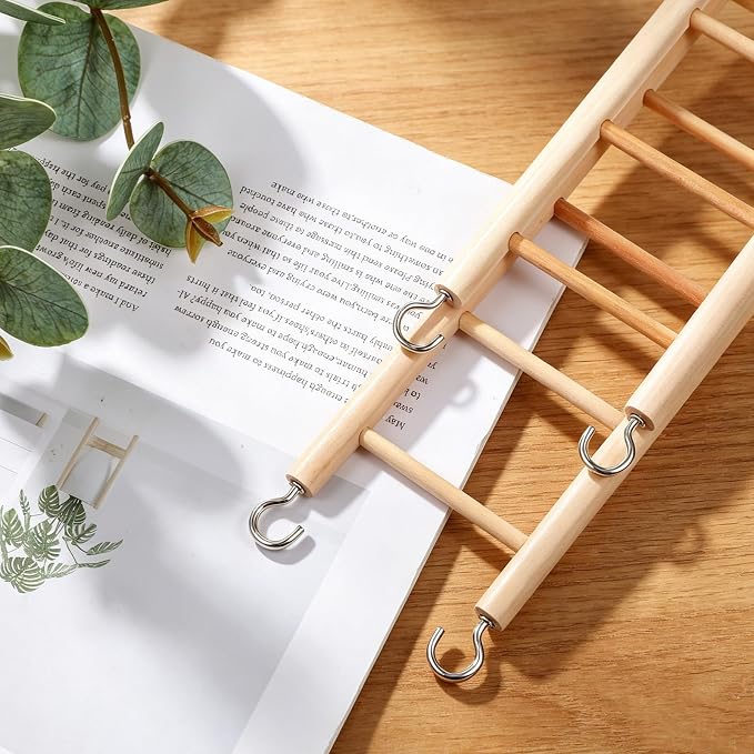 Bird Ladder for Bird Cage 2 Pack Wooden Birds Toys Cage Accessories for Parakeets Parrots Cockatoo (5 Step & 7 Step)