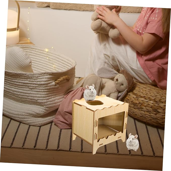 Toddmomy Hamster Digging House Toy Comfortable Hideout for Small Pets Interactive Mining Box for Dwarf Hamsters Mice and Other Small Animals