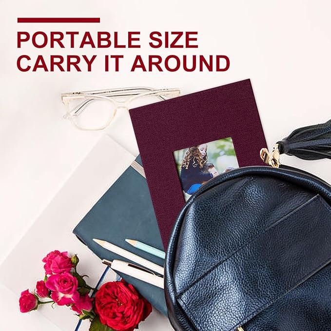 Ywlake Photo Album 4x6 200 Pockets Photos 2 Packs, Linen Photo Albums Holds 200 Horizontal Pictures Only Purple