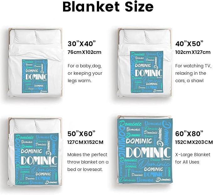 Dr.TOUGH Personalized Name Blanket Personalized Blanket for Adult Kids Flannel Customized Personalized Blankets and Throws