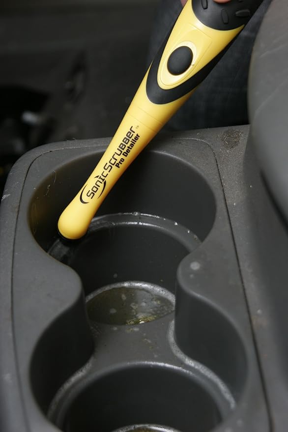 Vehicle Detailing Set - High Power Car Cleaning Brush - Includes 4 Brush Heads - Suitable for Interior & Exterior - Ideal for Cars, Bikes and Motorhomes - AA Batteries Included