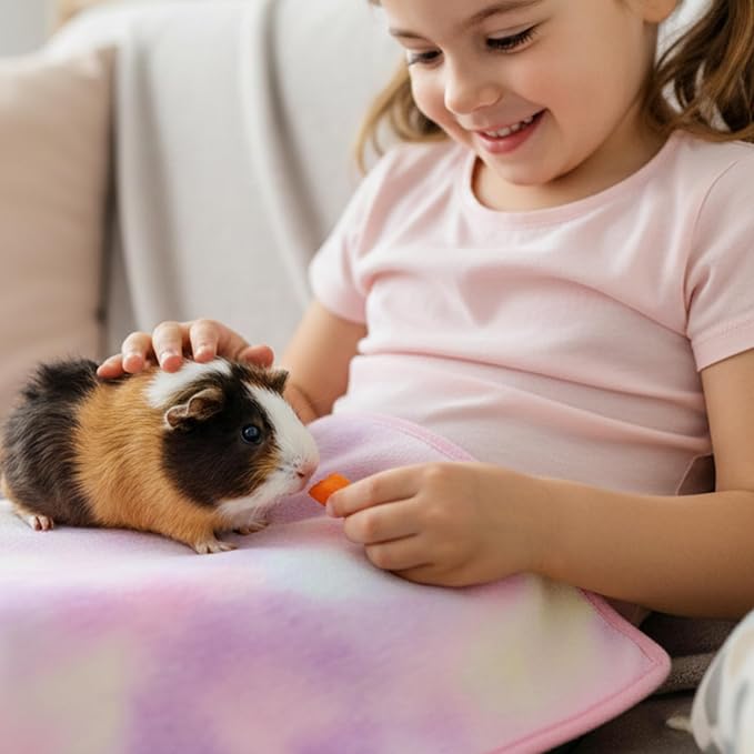 Guinea Pig Cage Mat - 3 Pack 19.2"*24" Waterproof Small Animal Bedding Accessories for Guinea Pig Rat Hamster Chinchilla Hedgehog Rabbit Ferret- Washable Soft Fleece Pet Cage Liner Blankets