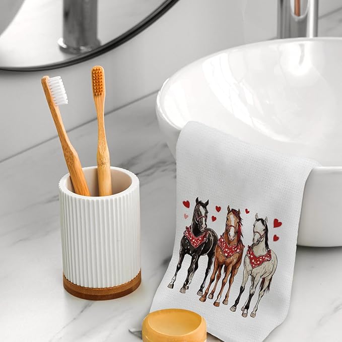 Horse Kitchen Towels, Western Hand Towels for Bathroom, Horse Lover Gifts Dish Towels, Kitchen Bathroom Decor, 16x24 Inch