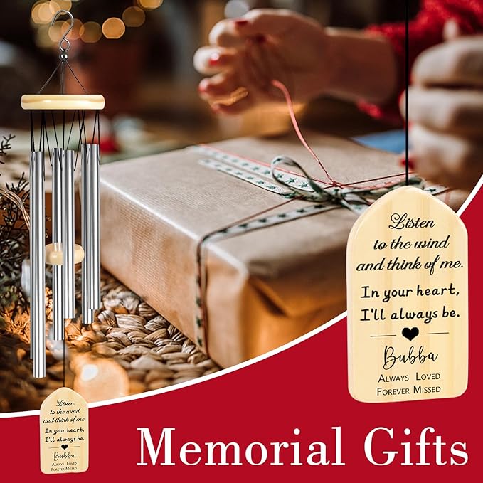 Memorial Wind Chimes, Jocidea Personalized Listen to The Wind Sympathy Wind Chime, in Memory of Wind Chime, Remembrance Gift, Bereavement Gifts, Memorial Gifts for Loss of Loved One