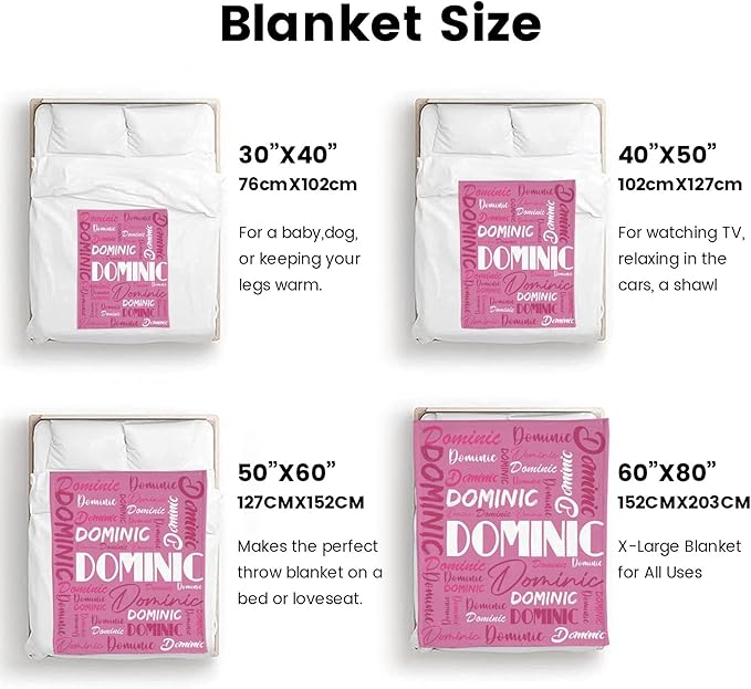 Dr.TOUGH Personalized Name Blanket Personalized Blanket for Adult Kids Flannel Customized Personalized Blankets and Throws