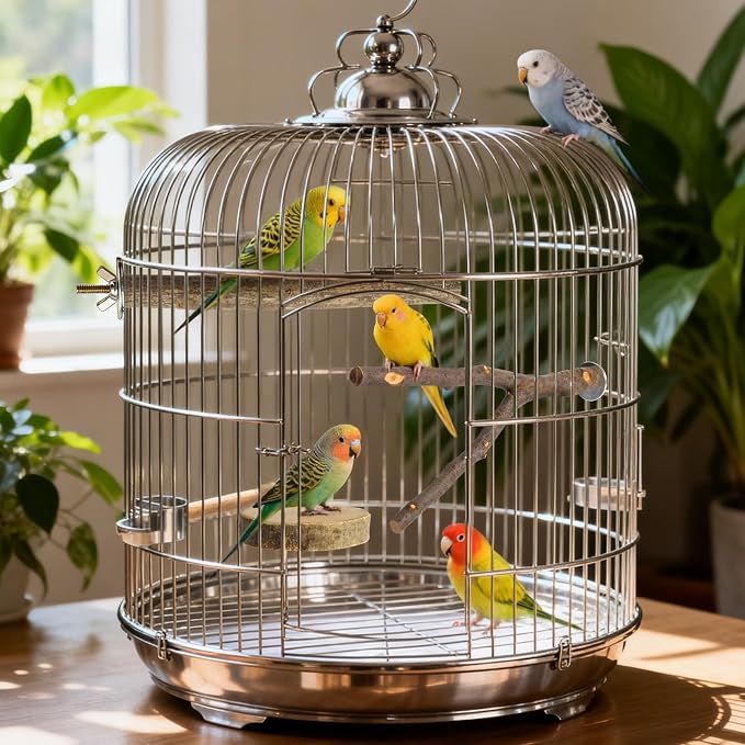8 Pack 9 Inch Natural Wood Bird Perches for Cage, Wood Parrot Perch | Wooden Parrot Stand Platforms, Hardwood Branches, Climbing & Chew Toy for Bird Cage Accessories, Ideal for Parakeets, Budgies