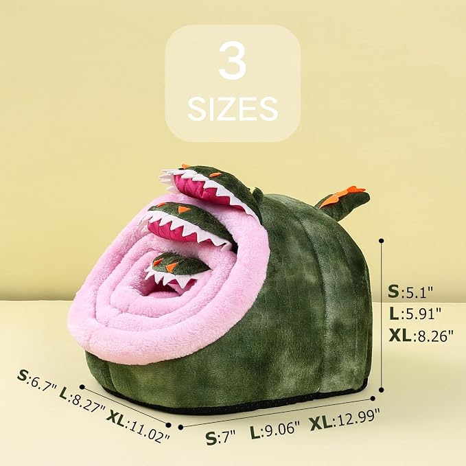 JanYoo Rat Bed Hut Guinea Pig Hideout House Small Animal Tent Accessories Rabbit Hideaway Igloo Supplies for Cages(XL,Crocodile)