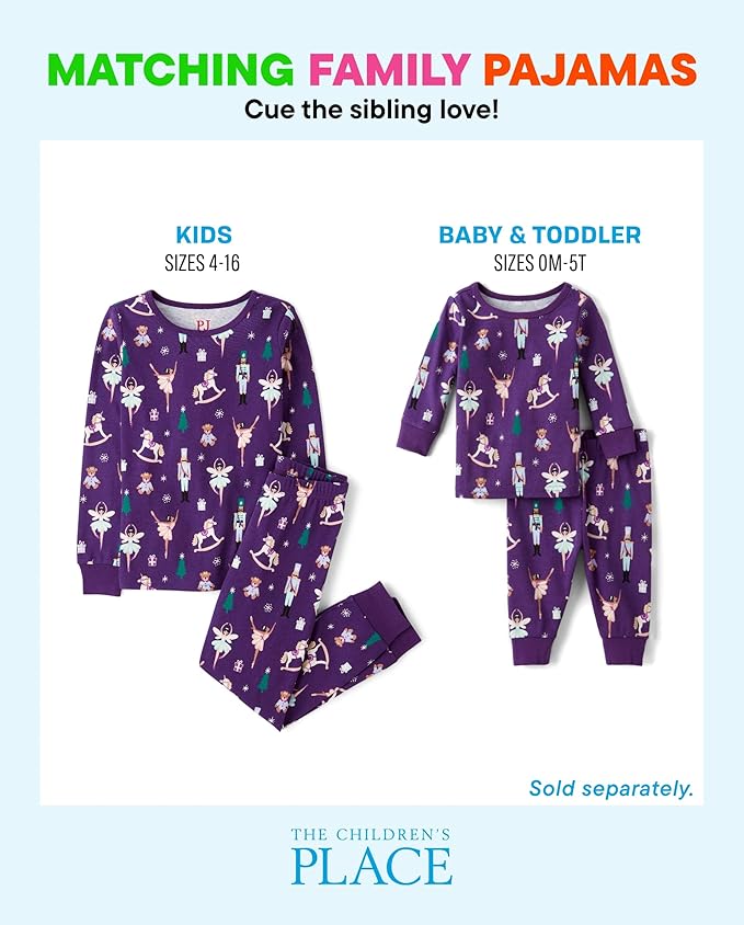 The Children's Place unisex-baby And Kids, Sibling Matching, Holiday Pajama Sets, Cotton