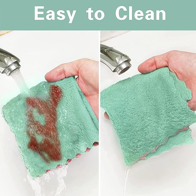 12 Pack Kitchen Cloth Dish Towels, 12x12 inch Soft Premium Dishcloths, Absorbent Microfiber Cleaning Cloth for Cleaning Dishes, Kitchen, Bathroom, Car