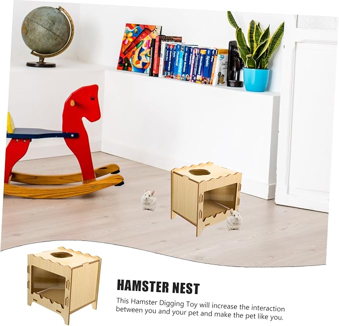 balacoo Hamster Digging Box Toy Nest for Small Pets Interactive Hiding Plaything and Design for Indoor and Outdoor Use