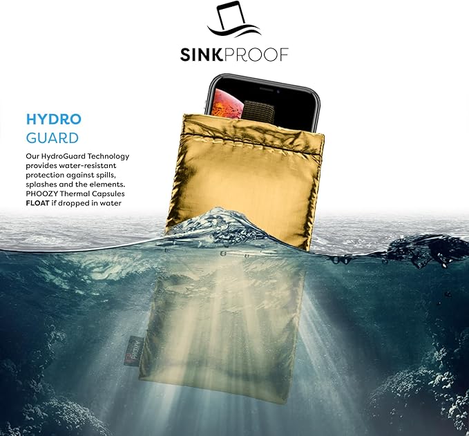 PHOOZY Apollo Thermal Phone Case | Insulated Phone Pouch Extends Battery Life 3X in Freezing Weather | Cold Resistant Drop Protection | Military Grade Water Resistant | Medium | Gold