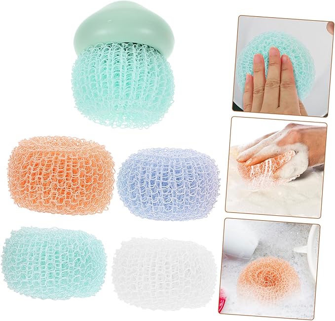 Kitchen Scrub Brush Dish Cleaning Brush Long Handle Replacement Heads Scrub for Cleaning Dishes Pots Pans